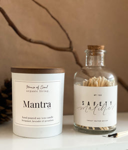 White Candle & Matches Gift Set